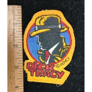Dick Tracy Disney Patch Detective in Shadow Yellow Red Blue 3"x2.5" Free Shippin